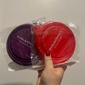 Stella & Chewy's Red and Purple Pet Bowls new for dogs Set of 2!!